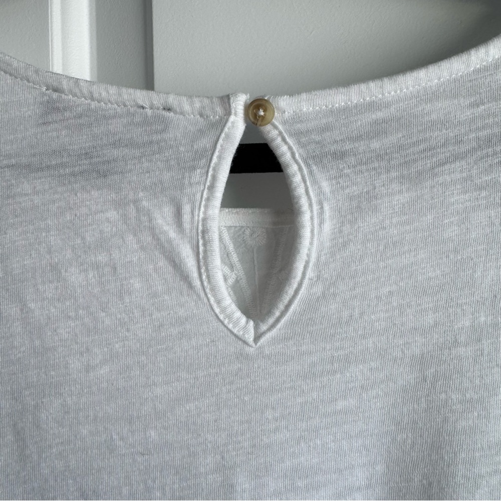 Democracy White Embroidered Bubble Hem Top XL - Picture 5 of 9